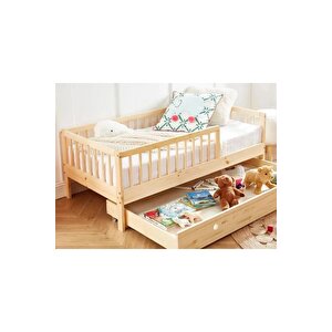 Ahşap Montessori Yavrulu Karyola - Yavru Yataklı Karyola - Montessori Karyola - Opmont-12 90x190 cm