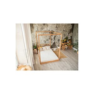 Ahşap Montessori Karyola - Masif Ahşap Karyola - Montessori Çocuk Ve Bebek Yatak Opmont-03 120x200 cm
