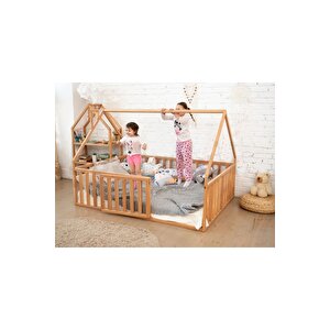 Ahşap Montessori Karyola - Masif Ahşap Karyola - Montessori Çocuk Ve Bebek Yatak Opmont-13