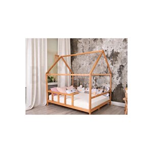 Ahşap Montessori Karyola - Masif Ahşap Karyola - Montessori Çocuk Ve Bebek Yatak Opmont-02 80x180 cm