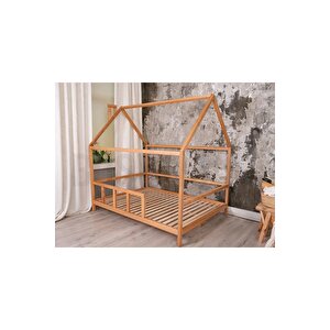 Ahşap Montessori Karyola - Masif Ahşap Karyola - Montessori Çocuk Ve Bebek Yatak Opmont-02 80x180 cm