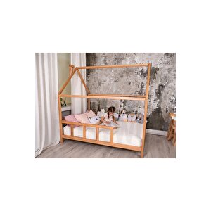 Ahşap Montessori Karyola - Masif Ahşap Karyola - Montessori Çocuk Ve Bebek Yatak Opmont-02