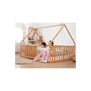 Ahşap Montessori Karyola - Masif Ahşap Karyola - Montessori Çocuk Ve Bebek Yatak Opmont-13 70x130 cm
