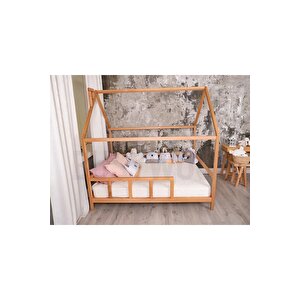 Ahşap Montessori Karyola - Masif Ahşap Karyola - Montessori Çocuk Ve Bebek Yatak Opmont-02 70x130 cm