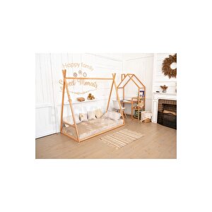 Ahşap Montessori Karyola - Masif Ahşap Karyola - Montessori Çocuk Ve Bebek Yatak Opmont-07 80x180 cm