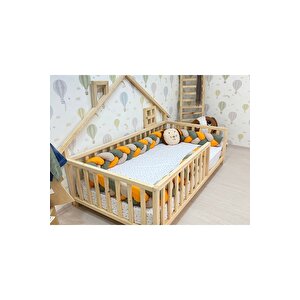 Ahşap Montessori Karyola - Masif Ahşap Karyola - Montessori Çocuk Ve Bebek Yatak Opmont-10 70x130 cm