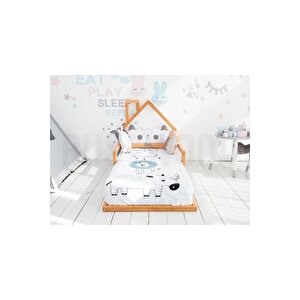 Ahşap Montessori Karyola - Masif Ahşap Karyola - Montessori Çocuk Ve Bebek Yatak Opmont-01 80x180 cm