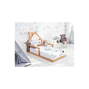 Ahşap Montessori Karyola - Masif Ahşap Karyola - Montessori Çocuk Ve Bebek Yatak Opmont-01 80x180 cm