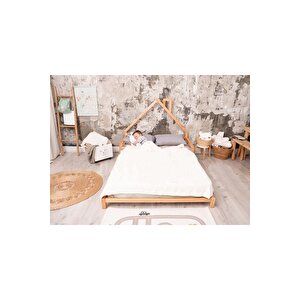 Ahşap Montessori Karyola - Masif Ahşap Karyola - Montessori Çocuk Ve Bebek Yatak Opmont-06 70x130 cm