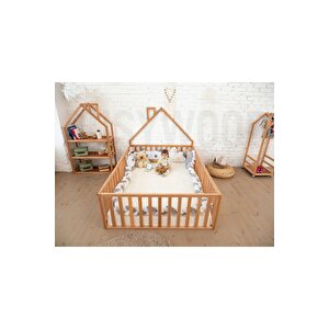 Ahşap Montessori Karyola - Masif Ahşap Karyola - Montessori Çocuk Ve Bebek Yatak Opmont-08