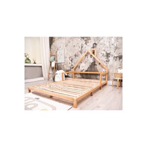 Ahşap Montessori Karyola - Masif Ahşap Karyola - Montessori Çocuk Ve Bebek Yatak Opmont-06 80x180 cm
