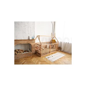 Ahşap Montessori Karyola - Masif Ahşap Karyola - Montessori Çocuk Ve Bebek Yatak Opmont-05