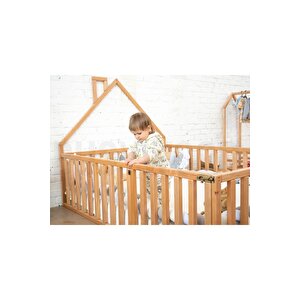 Ahşap Montessori Karyola - Masif Ahşap Karyola - Montessori Çocuk Ve Bebek Yatak Opmont-08 90x190 cm