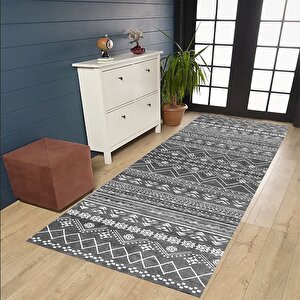 Etnik Desen Halı, İskandinav Halı, Gri Renk Halı, Salon Halısı, Yıkanabilir Halı, Kaymaz Taban, Mutfak Halısı, Yolluk, Bohem Dekorasyon