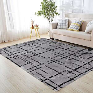 Gri Renk Salon Halısı, İskandinav Halı, Salon Halısı, Yıkanabilir Halı, Kaymaz Taban, Mutfak Halısı, Yolluk, Ev Dekorasyonu 80x150 cm