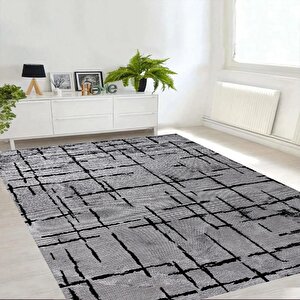 Gri Renk Salon Halısı, İskandinav Halı, Salon Halısı, Yıkanabilir Halı, Kaymaz Taban, Mutfak Halısı, Yolluk, Ev Dekorasyonu 160x250 cm