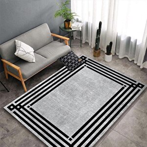 Çizgili Halı, Gri Renk Halı, Salon Halısı, Yıkanabilir Halı, Kaymaz Taban, Mutfak Halısı, Yolluk, Ev Dekorasyonu