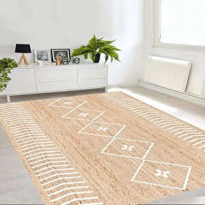 Dijital Baskı Hasır Desen Halı, İskandinav Halı, Salon Halısı, Yıkanabilir Halı, Kaymaz Taban, Mutfak Halısı, Yolluk, Ev Dekorasyonu 80x100 cm