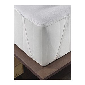 Su Sıvı Geçirmez Lastikli Pamuklu Alez Tek & Çift Kişilik Yatak Koruyucu Beyaz Renkli Yatak Alezi 70x140 cm