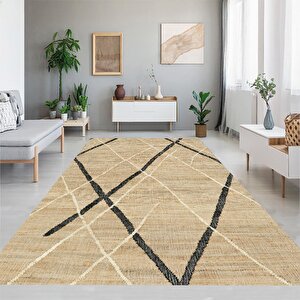 Dijital Baskı Hasır Desen Halı, İskandinav Halı, Salon Halısı, Yıkanabilir Halı, Kaymaz Taban, Mutfak Halısı, Yolluk, Ev Dekorasyonu