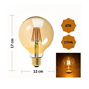 6w Rustik Ampul 2700k (amber Işık) G125