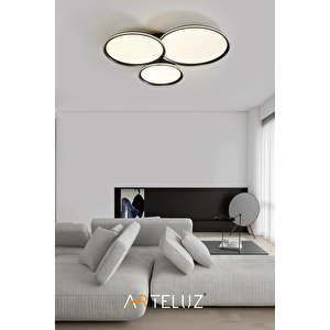 Luxury Yuvarlak Platin Model Modern 3'lü Plafonyer Avi̇ze