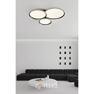 Luxury Yuvarlak Platin Model Modern 3'lü Plafonyer Avi̇ze
