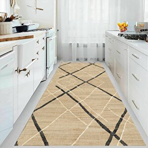 Dijital Baskı Hasır Desen Halı, İskandinav Halı, Salon Halısı, Yıkanabilir Halı, Kaymaz Taban, Mutfak Halısı, Yolluk, Ev Dekorasyonu 100x250 cm