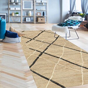 Dijital Baskı Hasır Desen Halı, İskandinav Halı, Salon Halısı, Yıkanabilir Halı, Kaymaz Taban, Mutfak Halısı, Yolluk, Ev Dekorasyonu