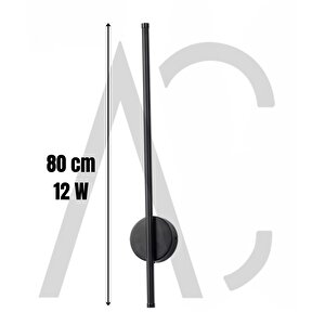 12w 80 Cm Siyah Dikey Aplik - Gün Işığı (4200k)