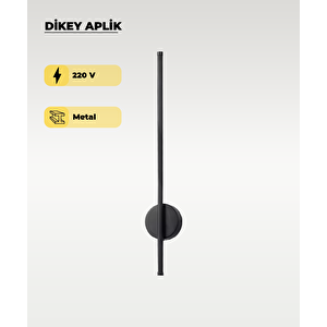 12w 80 Cm Siyah Dikey Aplik - Gün Işığı (4200k)