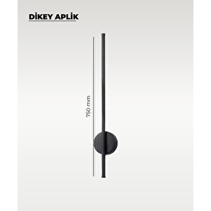 12w 80 Cm Siyah Dikey Aplik - Gün Işığı (4200k)