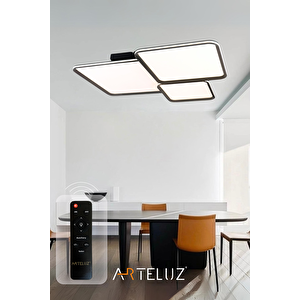Luxury Kare Platin Model Modern 3'lü Plafonyer Avi̇ze