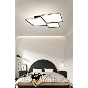 Luxury Kare Platin Model Modern 3'lü Plafonyer Avi̇ze