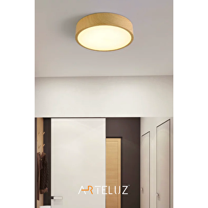 Arteluz Ahşap Görünümlü Modern Metal Plafonyer Avi̇ze (30 Cm)
