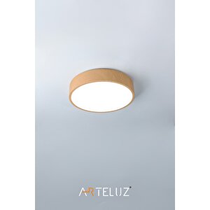 Arteluz Ahşap Görünümlü Modern Metal Plafonyer Avi̇ze (30 Cm)
