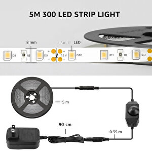 Şerit Led Gün Işığı Dimmer Anahtarlı 5 Metre Mutfak Tezgah Tv Ünitesi Çalışma Masası Mobilya Sb6501