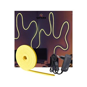 Sb-6503 Neon Led Şerit Seti 2.5 Metre Sarı Işık Butonlu Ve Adaptör Sarı
