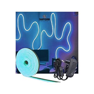 Sb-6503 Neon Led Şerit Seti 2.5 Metre Buz Mavisi Butonlu Ve Adaptör Buz Mavisi