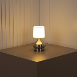 Lumira Di̇mmerli̇ Şarjli  Rgb Mi̇ni̇  Krom Masa Lambasi