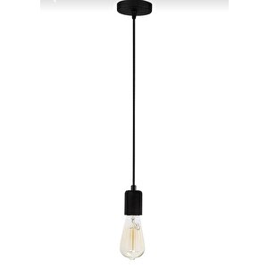 Rys Retro Modern Tekli Siyah Metal Sarkıt Avize