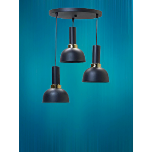 Dylight Mina Retro Metal Dekoratif 3 Lü Modern Rustik Sarkıt Avize Çap:30 Cm