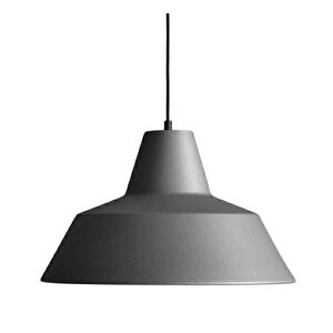 Retro Metal Sarkıt Avize Rustik Tekli Sarkıt Gri İçi Beyaz Cafe Mutfak Aydınlatma 30 Cm
