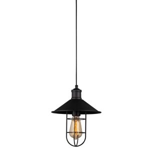 Dylight Retro Metal Kafesli Tekli Sarkıt Avize Çap.23 Cm
