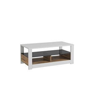 Aydos Cam Raflı Orta Sehpa Beyaz/kilim, Ev-ofis