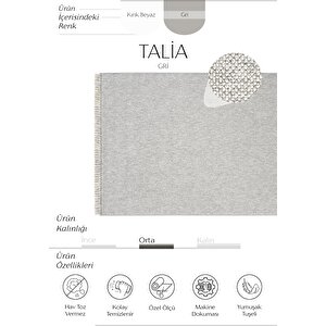 Talia Gri Bukle Salon Halısı Kesme Halı Yolluk Mutfak Koridor Halısı Yatak odası halısı 120x200 cm