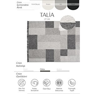 Talia 07 Gri Bukle Salon Halısı Kesme Halı Yolluk Mutfak Koridor Halısı Yatak Odası Halısı 120x180 cm