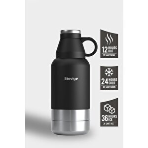 4 Multi-cup Çelik Termos 900 Ml Black St-211
