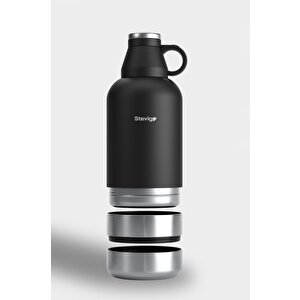 Stevig 4 Multi-cup Çelik Termos 900 Ml Black St-211