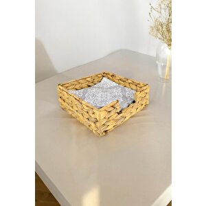 Hasır Masa Üstü Kare Yatay Peçetelik 19 Cm Kahverengi – I/2 C1-1-289